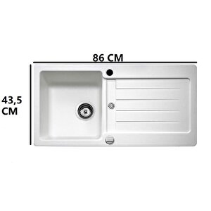 Kea 45btg Te Grani̇t Evye Beyaz Renk 86x43,5 Kumandali Si̇fon