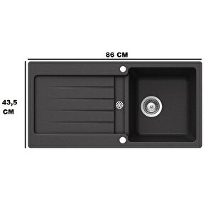Teka Kea 45btg Te Grani̇t Evye Si̇yah Renk 86x43,5 Kumandali Si̇fon