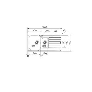 FRANKE SPARK SKX 651-100 SAĞ DAMLALIKLI -101.0712.368