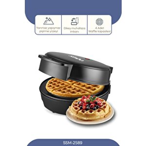 Ssm-2589 Belçika Waffle Makinesi, Yapışmaz Kaplama 1000 Watt