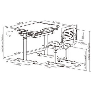 Digitus Ayarlanabilir Ergonomik Çocuk Aktivite Masası Pembe renk 3-10 Yaş
