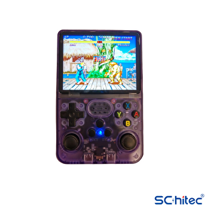 Schitec 3.5 Inç Otg Çıkışlı Taşınabilir Retro Oyun Konsolu 15000+ Oyunlu El Atari Şeffaf Mor R36s