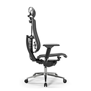 Yoga 4df Ergonomik Deri Ve Fileli Ois / Yönetici Koltuğu - A4.3.2.109 Siyah Siyah