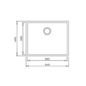 Square 50.40 Tezgah Alti Bright Krem Grani̇t Evye