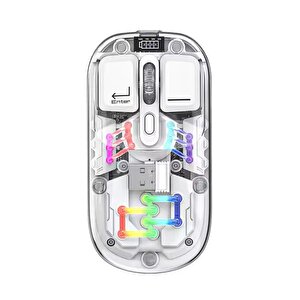 Schitec M379 Çift Bağlantılı Bluetooth Kablosuz Modlu + 2.4gh Type-c Şarjlı Gaming Mouse Beyaz