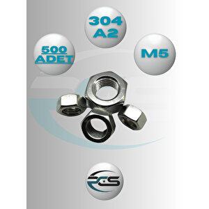 A2 304 Paslanmaz Somun M5 500 Adet