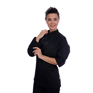Formteks Aşçı Ceket  Unisex  Harman Gabardin Siyah 2XL