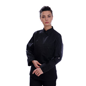 Formteks Aşçı Ceket  Unisex  Harman Gabardin Siyah 2XL