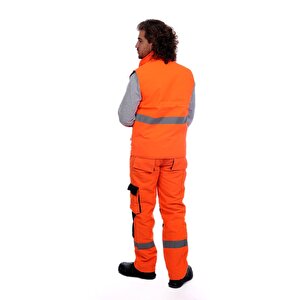 Formteks Çok Cepli Kapitoneli Yelek Turuncu 2XL