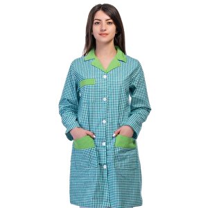 Formteks Temizlik Önlük Zefir Yeşil Beyaz Kareli 3XL