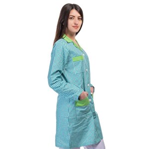 Formteks Temizlik Önlük Zefir Yeşil Beyaz Kareli 3XL