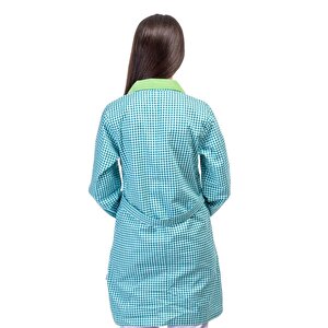 Formteks Temizlik Önlük Zefir Yeşil Beyaz Kareli 3XL