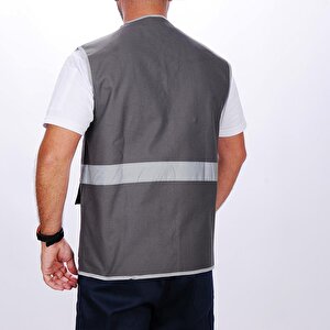 Formteks İşçi Çok Cepli Reflektörlü  Alet Yeleği Gri 3XL