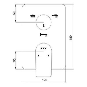 T-may Sart-ç Ankastre Gömme Banyo Bataryası Duş Seti (sıva Altı Eca) Tüm Parçalar Dahil 25x25 Başlık