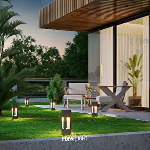 Fonelight Aka Bahçe Aydınlatması Bollard Antrasit 35 Cm