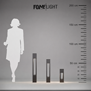 FoneLight AKA Set Üstü 35 cm LED Bahçe Yol Aydınlatması Antrasit Alüminyum IP65 Peyzaj Aydınlatma Armatürü 3000K