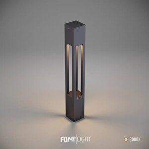 Aka 75 cm LED Bahçe Aydınlatma Direği Antrasit Alüminyum IP65 Bollard Peyzaj Yürüyüş Yolu Aydınlatması 9W 3000K