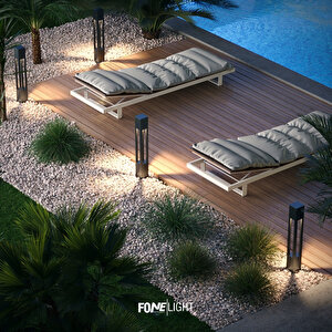 Fonelight Aka Bahçe Aydınlatması Bollard Antrasit 75 Cm