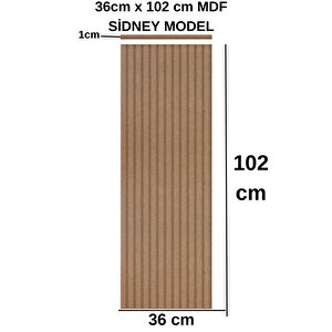 36cmx102cm 1 Adet Sidney Dekoratif, Duvar Çıtası Ham Ahşap Duvar Paneli, Boyanabilir, Ham, Mdf Panel