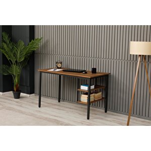 Çalışma Masası 125x65x75 Cm Alt Yan 2 Raflı