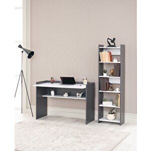 Ahşap Çalışma Masası Ve Kitaplıkq