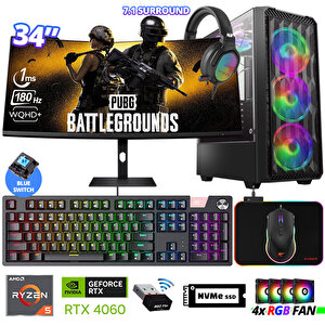 Delux X119 Ryzen 5 5600 32gb Ram 512gb M.2 Nvme Ssd 8gb Rtx4060 34" 180hz Curved Oyuncu Bilgisayarı