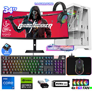 Delux X108 I7 14700f 16gb Ddr5 Ram 512gb M.2 Nvme Ssd 12gb Rtx3060 34" Sıvı Soğutmalı Oyuncu Bilgisayarı