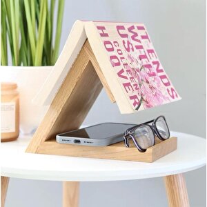 Kitap Sayfası Tutucu Standı, Ahşap Üçgen Ayraç, Masa Üstü Kitap Okuma Desteği Kitap Standı,