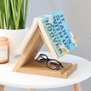 Kitap Sayfası Tutucu Standı, Ahşap Üçgen Ayraç, Masa Üstü Kitap Okuma Desteği Kitap Standı,