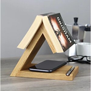 Kitap Sayfası Tutucu Standı, Ahşap Üçgen Ayraç, Masa Üstü Kitap Okuma Desteği Kitap Standı,