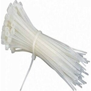 Meşem Cırtlı Plastik Kelepçe 3,6x370 100 Adet Beyaz (kablobağı)