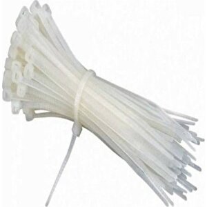 Hes Meşem Cırtlı Plastik Kelepçe 3,6x300 100 Adet Beyaz (kablobağı)