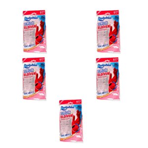 Lateks Bulaşık Temizlik Eldiveni - Kırmızı - Xl - No : 10 - 5 Çift - Paket