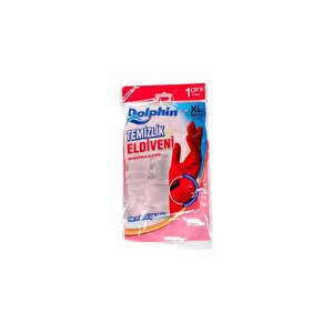Lateks Bulaşık Temizlik Eldiveni - Kırmızı - Xl - No : 10 - 10 Çift - Paket