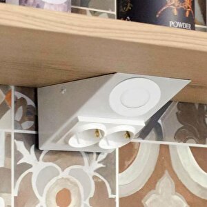 Mutfak Aydınlatma Tezgah Altı Led Prizli Led Aydınlatma Armatür Beyaz Metal