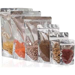 Doypack Pencereli Metalize Kilitli Kese Kağıdı - 1000 Gramlık - 20x30x8 Cm. - 200 Adet