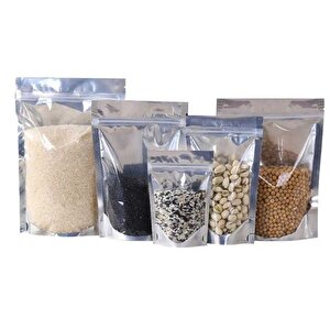 Doypack Pencereli Metalize Kilitli Kese Kağıdı - 1000 Gramlık - 20x30x8 Cm. - 200 Adet