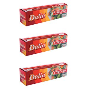 Dalia Şeffaf Mutfak Rulo Streç Film Folyo - 30 Cm. X 100 Metre - Gıdaya Uygun - 3 Paket