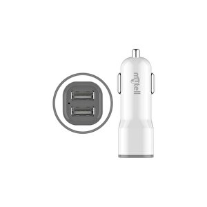 Mytell Çift Usb 2.1a Araç Şarj Başlığı  - Beyaz