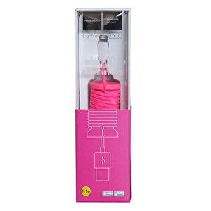 Apple Lightning Hızlı Şarj Kablosu Örgülü 1.1m - Cx10 Pembe