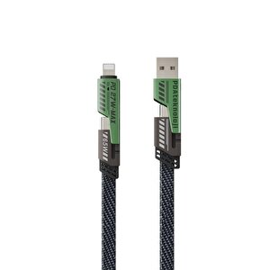 Pdateknoloji 2 In 2 4'lü 65w Usb Type-c Ve Lightning Örgülü Şarj Ve Data Kablosu - 1.5m Siyah Az-b10th