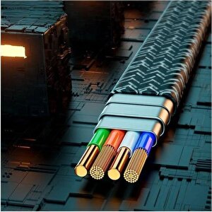 Pdateknoloji 2 In 2 4'lü 65w Usb Type-c Ve Lightning Örgülü Şarj Ve Data Kablosu - 1.5m Siyah Az-b10th