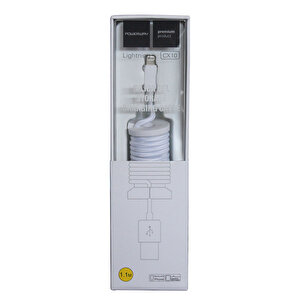 Apple Lightning Hızlı Şarj Kablosu Örgülü 1.1m - Cx10 Beyaz