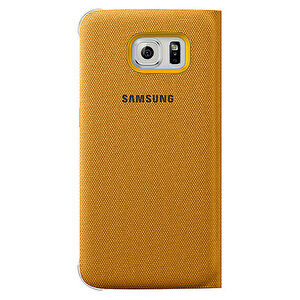 Galaxy S6 Edge Orjinal Flip Wallet (tekstil) - Sarı Ef-wg925byegww