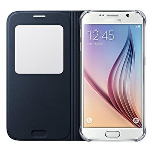 Galaxy S6 Orjinal S-view Cover (tekstil) - Siyah Ef-cg920bbegww