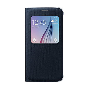 Galaxy S6 Orjinal S-view Cover (tekstil) - Siyah Ef-cg920bbegww