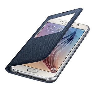 Samsung Galaxy S6 Orjinal S-view Cover (tekstil) - Siyah Ef-cg920bbegww