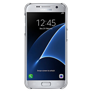 Galaxy S7 Clear Back Cover Orjinal Kılıf - Gümüş Ef-qg930csegww
