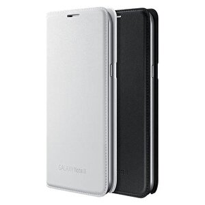 Samsung Galaxy Note 2 Kılıf Orjinal Flip Wallet - Beyaz Ef-nn710bwegww
