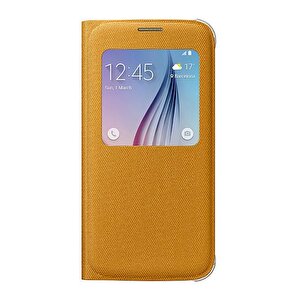 Galaxy S6 Orjinal S-view Cover (tekstil) - Sarı Ef-cg920byegww